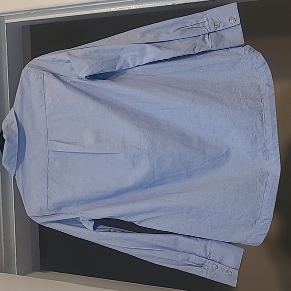 Talbots Light Blue Cotton Oxford Shirt XS | Side Button Detail - Picture 4 of 15